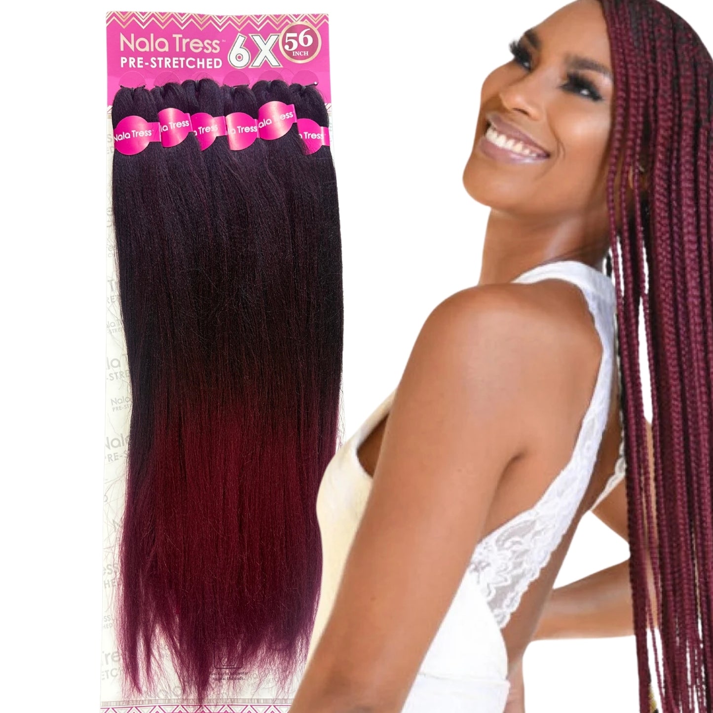 Nala Tress 6X Pre-Stretched Braid 56” – Kanekalon Para Trenzas Profesional