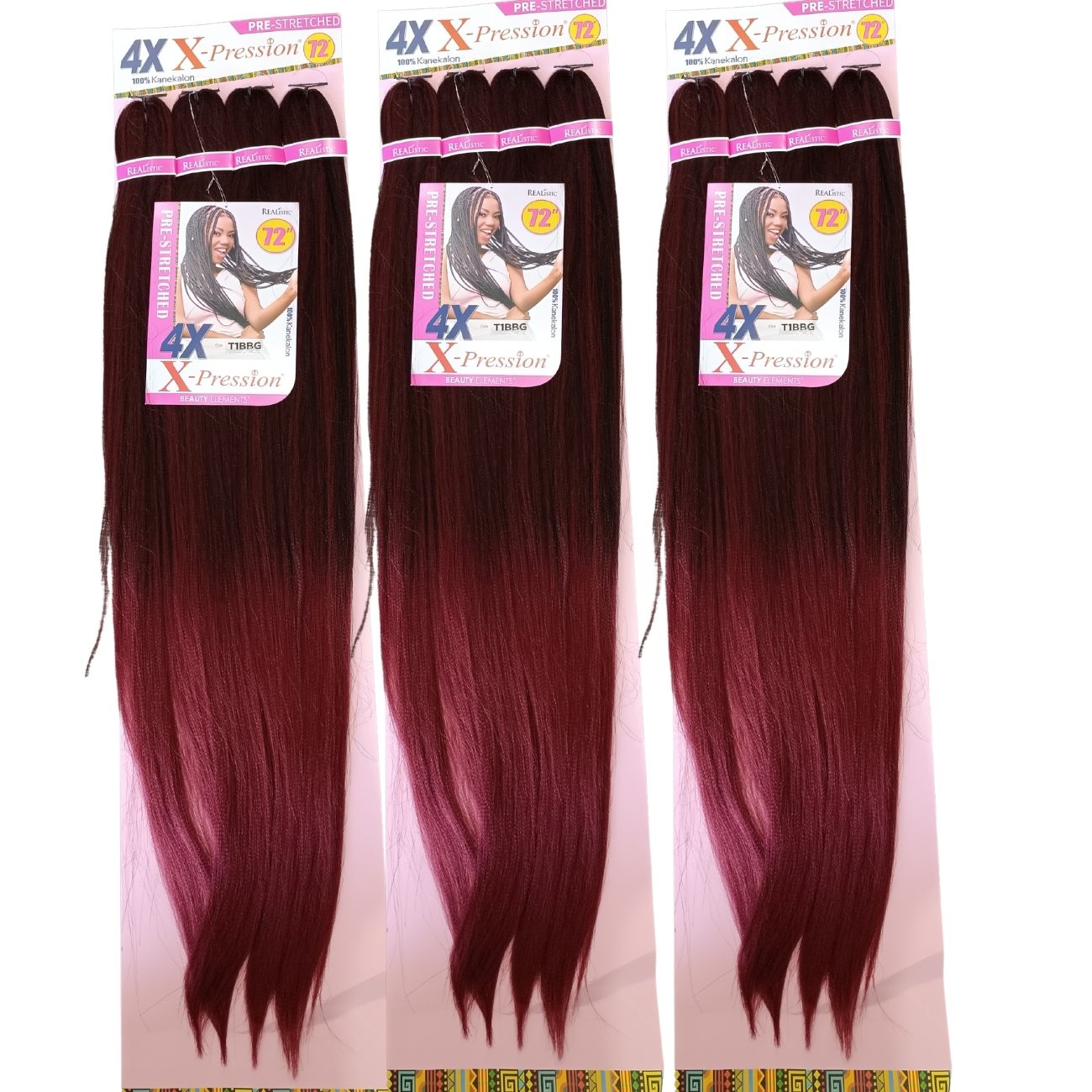 4X X-Pression Kanekalon Planchado 72" – Extra largo