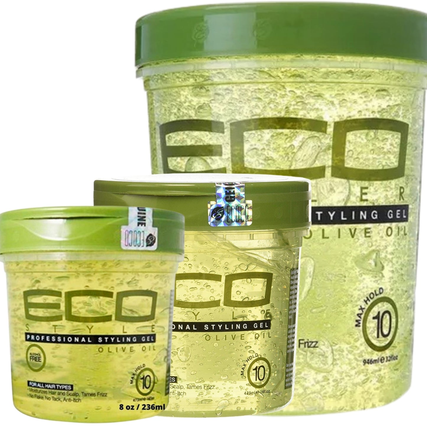 Gel Fijador con Aceite de Oliva 16 oz – Eco Style Olive Oil Styling Gel