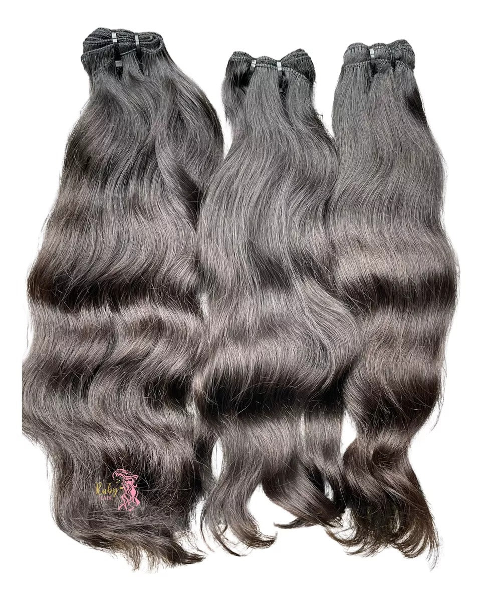 Extensiones Ruby Hair en Cortina 100% naturales – Pelo Ondulado Natural Castaño Oscuro